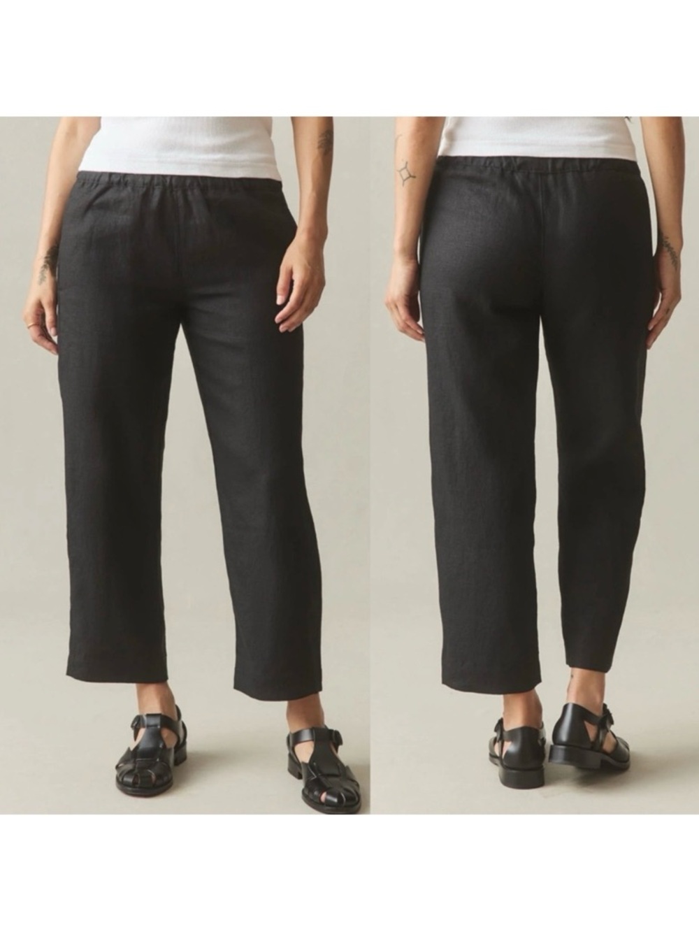 American Giant Linen Pant Meteorite Black Wide Straight Leg Coastal Minimalist